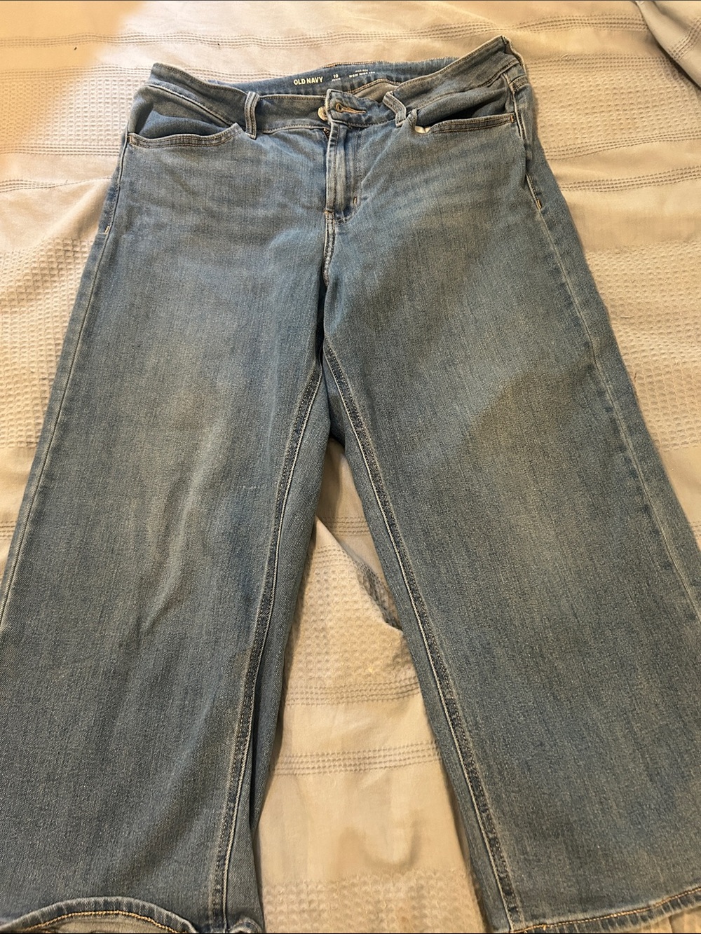 Old Navy Light Blue High Rise Cropped Wide Leg Jew s